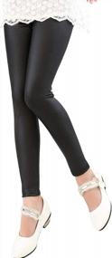img 4 attached to Tulucky Girls Stretchy Faux Leather Legging Teens Pants: Stylish Comfort for Young Fashionistas