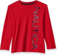 nautica sleeve graphic white small boys' clothing and tops, tees & shirts logo