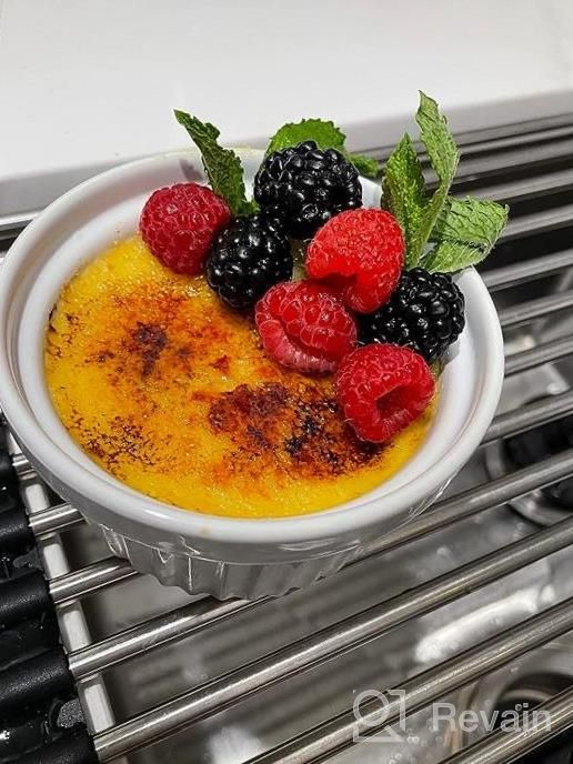 img 1 attached to Selamica Ceramic 8Oz Ramekins Set, Ramekin Bowls For Baking Souffle, Creme Brulee Ramekins Oven Safe, Set Of 6, Ceylon Blue review by Julie Lorig