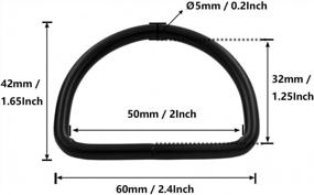 img 3 attached to Premium Quality BIKICOCO 2 Inch Metal D-Rings Buckle Non-Welded For Sewing DIY - Pack Of 10 - Black
