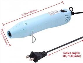img 3 attached to Тепловая пушка из смолы Mofa, кабель 6,6 фута, 300 Вт, фен для рукоделия, сушилка для акриловой краски, многоцелевая насадка для электрического нагрева (светло-голубая)