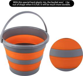img 1 attached to The Ultimate Collapsible Plastic Bucket: 2.6 Gal (10L), Foldable Round Tub for House Cleaning, Space Saving Outdoor Waterpot for Garden or Camping, Portable Fishing Water Pail