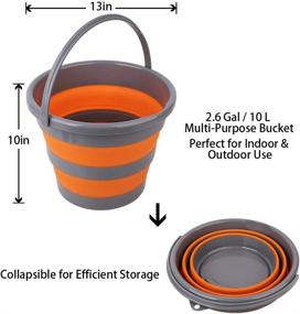 img 3 attached to The Ultimate Collapsible Plastic Bucket: 2.6 Gal (10L), Foldable Round Tub for House Cleaning, Space Saving Outdoor Waterpot for Garden or Camping, Portable Fishing Water Pail