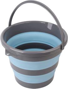 img 4 attached to The Ultimate Collapsible Plastic Bucket: 2.6 Gal (10L), Foldable Round Tub for House Cleaning, Space Saving Outdoor Waterpot for Garden or Camping, Portable Fishing Water Pail