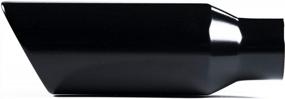 img 2 attached to Black Powder Coated Rolled Angle Cut Universal Exhaust Tips 2 1/2" Inlet 4" Outlet 12" Length, Black (12" Length, 1 Exhaust Tip)