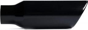 img 1 attached to Black Powder Coated Rolled Angle Cut Universal Exhaust Tips 2 1/2" Inlet 4" Outlet 12" Length, Black (12" Length, 1 Exhaust Tip)