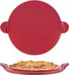 roponan 13-inch round pizza stone: heavy duty cordierite bake stone for oven and grill, perfect for crispy crust pizza, bread, and cookies, with convenient handle logo