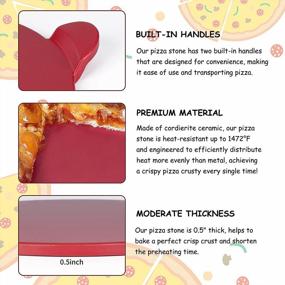 img 3 attached to Roponan 13-Inch Round Pizza Stone: Heavy Duty Cordierite Bake Stone For Oven And Grill, Perfect For Crispy Crust Pizza, Bread, And Cookies, With Convenient Handle