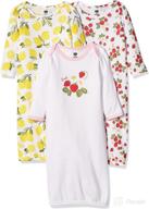 🍓 hudson baby unisex cotton gowns strawberry lemon, 0-6 months logo