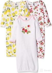 img 4 attached to 🍓 Hudson Baby Unisex Cotton Gowns Strawberry Lemon, 0-6 Months