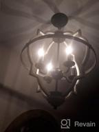 img 1 attached to Rustic Orb Chandelier With Adjustable Height - TZOE 4-Light Metal Vintage Chandelier For Dining Room, Living Room, And Kitchen review by Jeffrey Kue