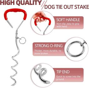 img 3 attached to 🐾 Durable Dog Tie Out Stake and Run Cable - 20FT Long, Ideal for Camping, Beach, and Outdoor Activities for Medium to Large Dogs