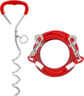 🐾 durable dog tie out stake and run cable - 20ft long, ideal for camping, beach, and outdoor activities for medium to large dogs logo