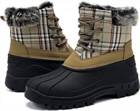 img 4 attached to Waterproof Winter Combat Duck Boots For Women With Ankle Support - Ideal For Snow, Rain And Outdoor Adventures