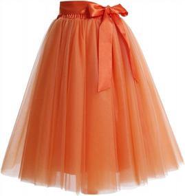 img 2 attached to DRESSTELLS Women'S Knee-Length Tulle Skirt - Layered, Long, Adult Tutu For Prom, Parties, And Special Occasions, Midi Length