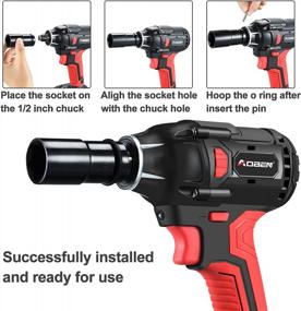 img 1 attached to AOBEN 21V Brushless Cordless Impact Wrench With 1/2" Square Driver, Max 300 Ft-Lbs Torque (400N.M), 4.0Ah Li-Ion Battery, 6Pcs Sockets Set, Fast Charger And Tool Bag