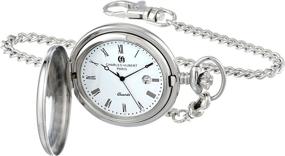 img 4 attached to Charles Hubert Paris Stainless Quartz Pocket Men's Watches ... Pocket Watches