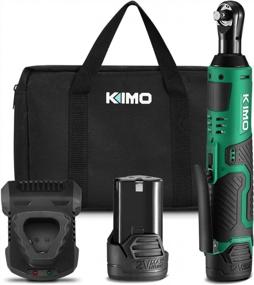 img 4 attached to Powerful Cordless Electric Ratchet Wrench Set - KIMO 3/8" Drive, 40 Ft-Lbs, 400 RPM, 12V Kit With Fast Charge, Variable Speed Trigger, 2.0Ah Lithium-Ion Battery