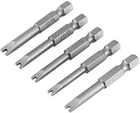 img 2 attached to 5 Pcs Alloy Steel Screwdriver Drill Bits Set 50Mm/2Inch Length 1/4" Hex Shank U-Shaped Magnetic Power Tools