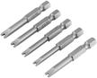5 pcs alloy steel screwdriver drill bits set 50mm/2inch length 1/4" hex shank u-shaped magnetic power tools logo