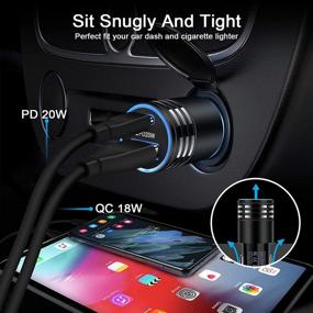 img 1 attached to 🔌 38W USB C Car Charger Adapter - Fast 20W PD & 18W QC3.0 Dual Port Cigarette Lighter Charger for iPhone 13 12 11 Pro Max/Pro/Mini SE XR Xs X 8 Plus, Samsung Galaxy S21 S20 S10 S9 A51 A71