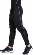stay active in style with men's slim fit striped soccer training pants featuring zipper pockets logo