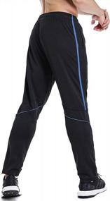 img 2 attached to Stay Active In Style With Men'S Slim Fit Striped Soccer Training Pants Featuring Zipper Pockets