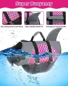 img 3 attached to 🐶 Zuozee Dog Life Jacket, Shark Dog Life Vest for Swimming & Boating, Reflective Mermaid Pattern Pet Floatation Vest Lifesaver for Small, Medium, and Large Dogs – Pink, X-Large - Boosted SEO