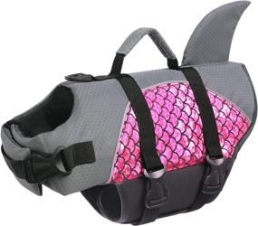 img 4 attached to 🐶 Zuozee Dog Life Jacket, Shark Dog Life Vest for Swimming & Boating, Reflective Mermaid Pattern Pet Floatation Vest Lifesaver for Small, Medium, and Large Dogs – Pink, X-Large - Boosted SEO