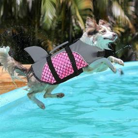 img 1 attached to 🐶 Zuozee Dog Life Jacket, Shark Dog Life Vest for Swimming & Boating, Reflective Mermaid Pattern Pet Floatation Vest Lifesaver for Small, Medium, and Large Dogs – Pink, X-Large - Boosted SEO