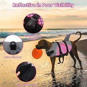 img 2 attached to 🐶 Zuozee Dog Life Jacket, Shark Dog Life Vest for Swimming & Boating, Reflective Mermaid Pattern Pet Floatation Vest Lifesaver for Small, Medium, and Large Dogs – Pink, X-Large - Boosted SEO