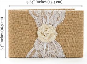 img 2 attached to Burlap And Lace Rustic Wedding Guest Book With Silver Pen - 120 Lined Pages For Guests' Thoughts In Gift Box