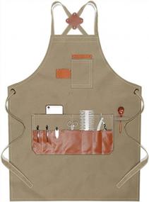 img 4 attached to Boshiho Kitchen Aprons For Men & Women: Chef, BBQ, Grilling & Hair Stylist Designs W/ Pockets!