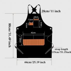 img 3 attached to Boshiho Kitchen Aprons For Men & Women: Chef, BBQ, Grilling & Hair Stylist Designs W/ Pockets!