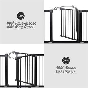 img 1 attached to 👶 SYCYH Baby Gate for Stairs and Doorways: 29.93" to 51.5" Extra Wide Safety Gate with Auto-Close Door - Perfect for Babies, Pets, and Home Safety!