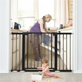 img 3 attached to 👶 SYCYH Baby Gate for Stairs and Doorways: 29.93" to 51.5" Extra Wide Safety Gate with Auto-Close Door - Perfect for Babies, Pets, and Home Safety!