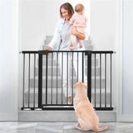 👶 sycyh baby gate for stairs and doorways: 29.93" to 51.5" extra wide safety gate with auto-close door - perfect for babies, pets, and home safety! логотип