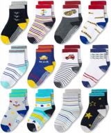 keep your little ones safe and cozy with cozyway toddler non slip grips socks - 12 pairs for boys and girls logo