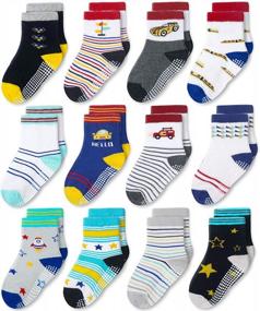 img 4 attached to Keep Your Little Ones Safe And Cozy With CozyWay Toddler Non Slip Grips Socks - 12 Pairs For Boys And Girls