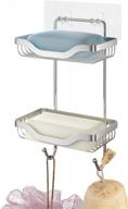 v.c. formark 2 tier soap dish with non-trace adhesive and stainless steel holder - perfect for bathroom and kitchen! logo