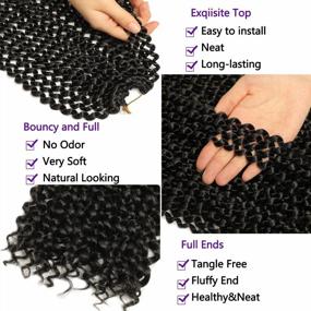 img 2 attached to 18-Inch Passion Twist Hair, 7 Pack Water Wave Crochet Hair Braids For Passion Twist Hairstyles - Synthetic Crochet Hair Extensions (16 Strands/Pack, Color 1B)