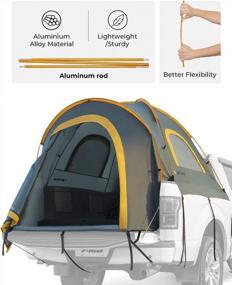 img 2 attached to Orange JoyTutus 2 Person Waterproof PU2000Mm Double Layer Pickup Truck Bed Tent, Portable 5.5'-6' Camping Preferred