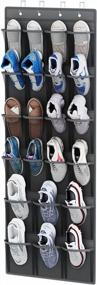img 4 attached to YOUDENOVA 22-Pocket Over-The-Door Shoe Organizer With Extra Large Mesh Pockets And 4 Metal Hooks - Perfect For Storing Sneakers, High Heels, Slippers, And More In Your Closet