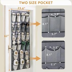 img 2 attached to YOUDENOVA 22-Pocket Over-The-Door Shoe Organizer With Extra Large Mesh Pockets And 4 Metal Hooks - Perfect For Storing Sneakers, High Heels, Slippers, And More In Your Closet