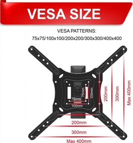 img 3 attached to TV Wall Mount Bracket: CHARMOUNT Full Motion Swivel & Tilt For 26-55 Inch TVs, Up To 88 Lbs VESA 400X400Mm