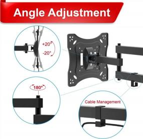 img 1 attached to Настенный кронштейн для телевизора: поворотный и наклонный шарнир CHARMOUNT для телевизоров с диагональю 26-55 дюймов, до 88 фунтов VESA 400X400 мм