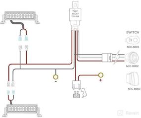 img 2 attached to 🔌 MICTUNING HD 14AWG 300w LED Light Bar Wiring Harness, 40 Amp Fuse Relay, ON-OFF Blue Rocker Switch, 1Lead