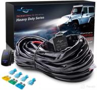 🔌 mictuning hd 14awg 300w led light bar wiring harness, 40 amp fuse relay, on-off blue rocker switch, 1lead logo