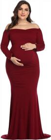 img 4 attached to Elegant Maxi Maternity Dress With Ruffles And Stretchy Slim Fit - Perfect For Photography Shoots