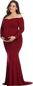 img 3 attached to Elegant Maxi Maternity Dress With Ruffles And Stretchy Slim Fit - Perfect For Photography Shoots